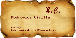 Modrovics Cirilla névjegykártya